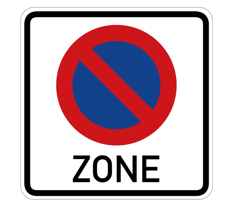 Halteverbotszone Verkehrsschild